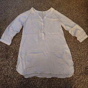 Simply Noelle Top Blouse Tunic Light Blue S / M